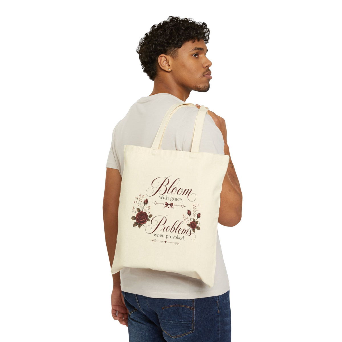 Cotton Canvas Tote - Bloom with Grace